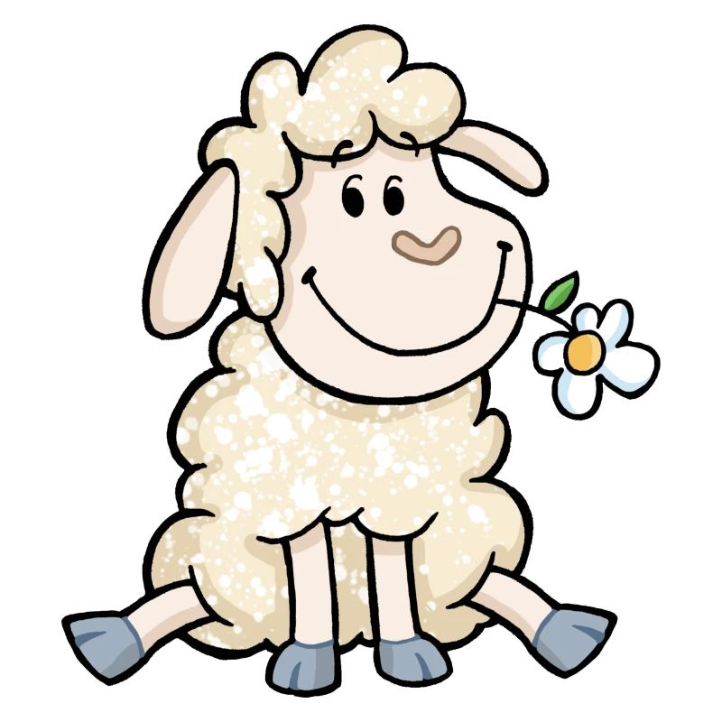 Mouton avec fleur