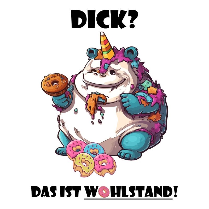 Spruch Wohlstand Einhorn Übergewicht Lustig Cool