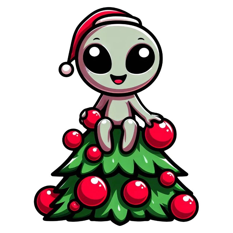 Funny Alien Christmas Tree Whimsical