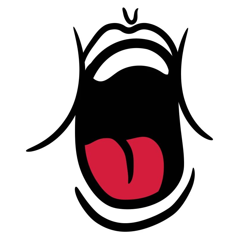 hunger essen witzig gaehnen schreien mund muede br