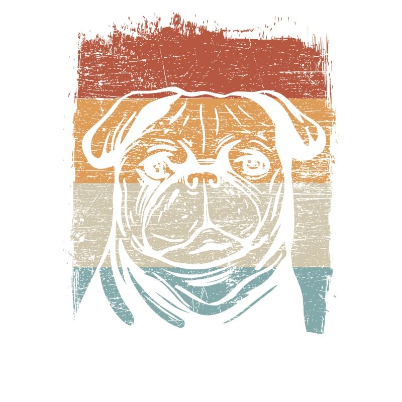 Pug Mops Retro