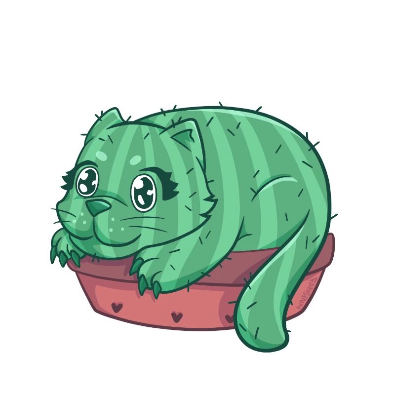 Catcus cat cactus kitten house tiger
