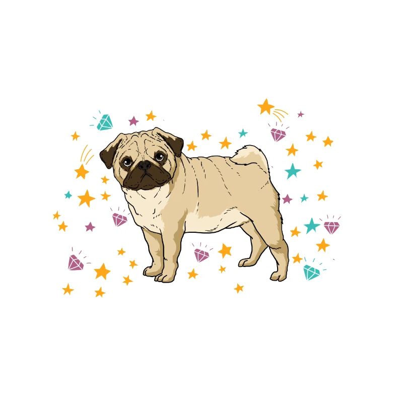 Mops Glitzer Hundehalter Hunde Geschenk