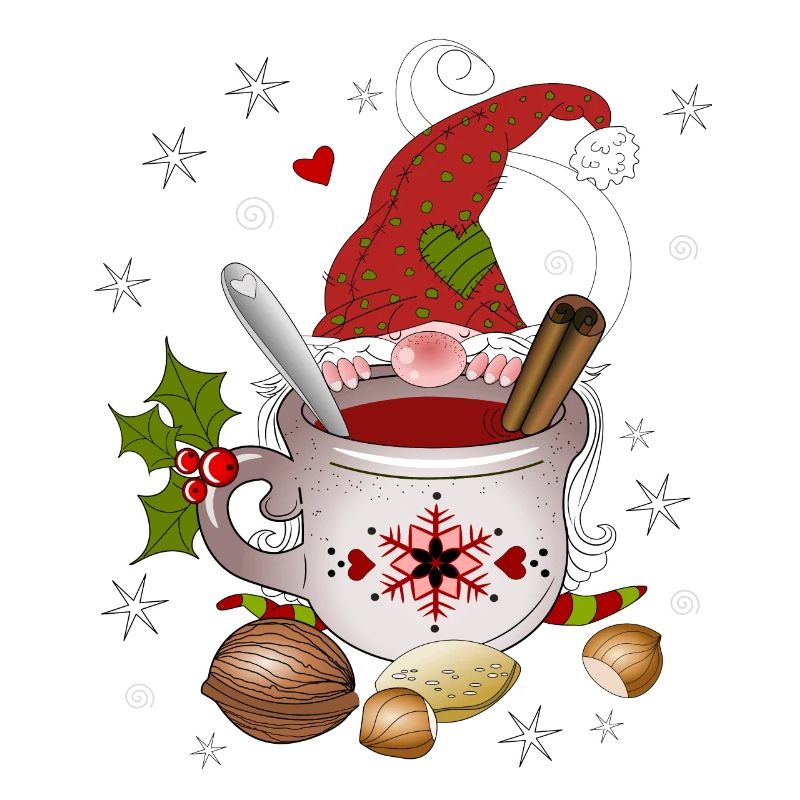 Gnome Dwarf Christmas Fruit Tea Elves Nut