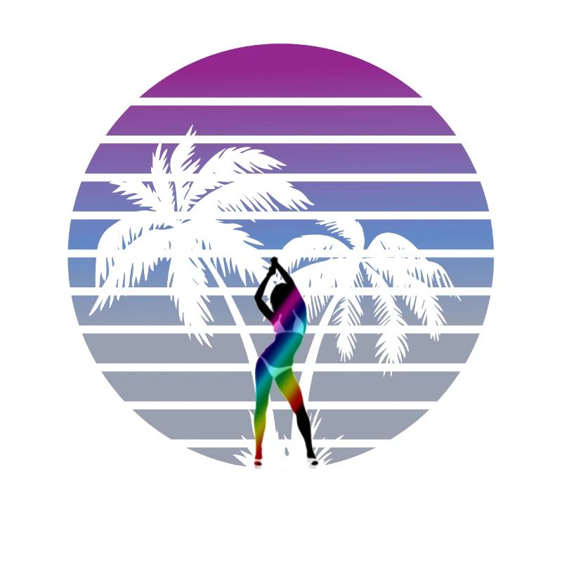 synth wave babe anni '80 palme stile miami