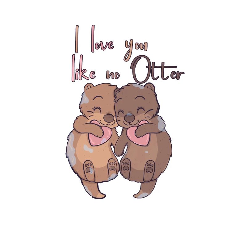 Design mignon de loutre pour la Saint-Valentin