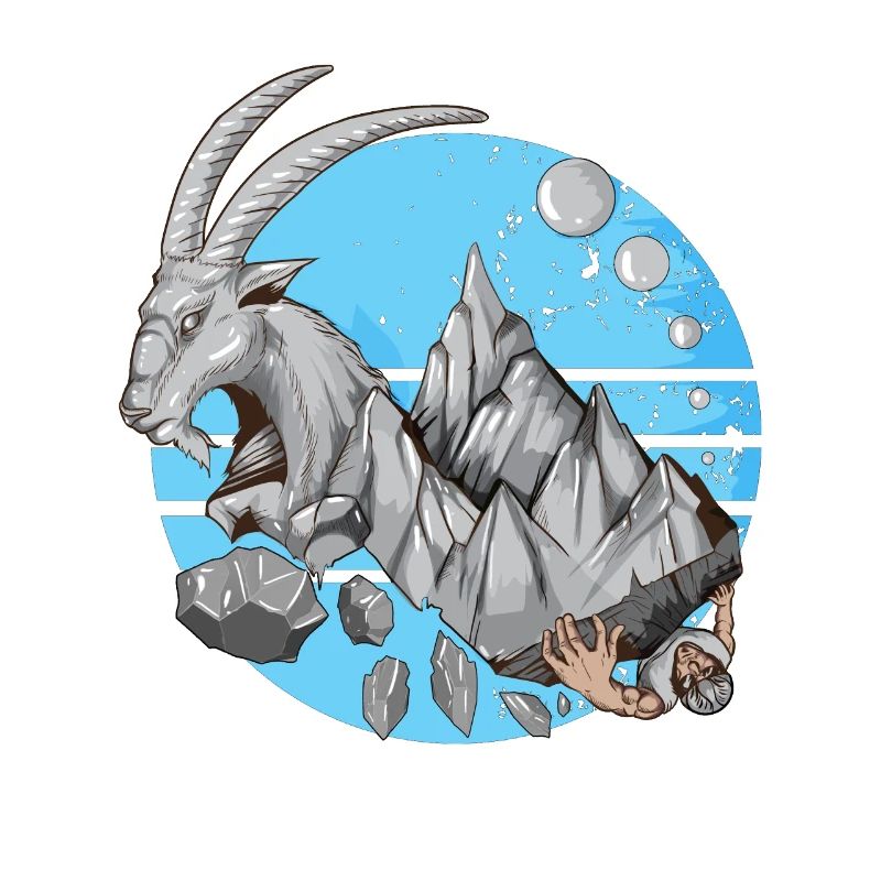Steinbock Kletterer Berge Stein Tiere Spruch