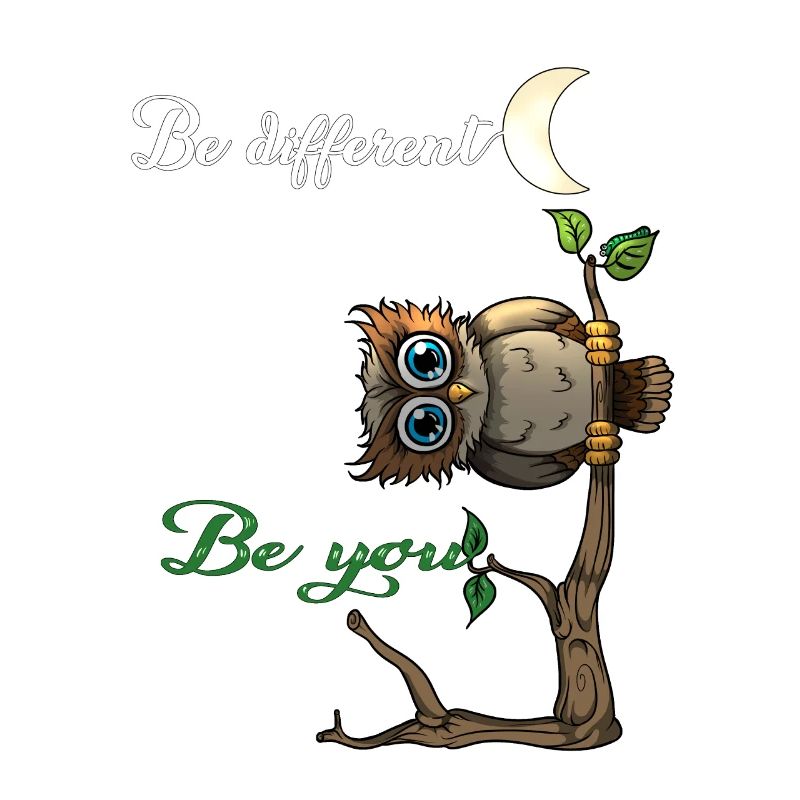 Be different Be you Süße Eule Sei Anders Spruch