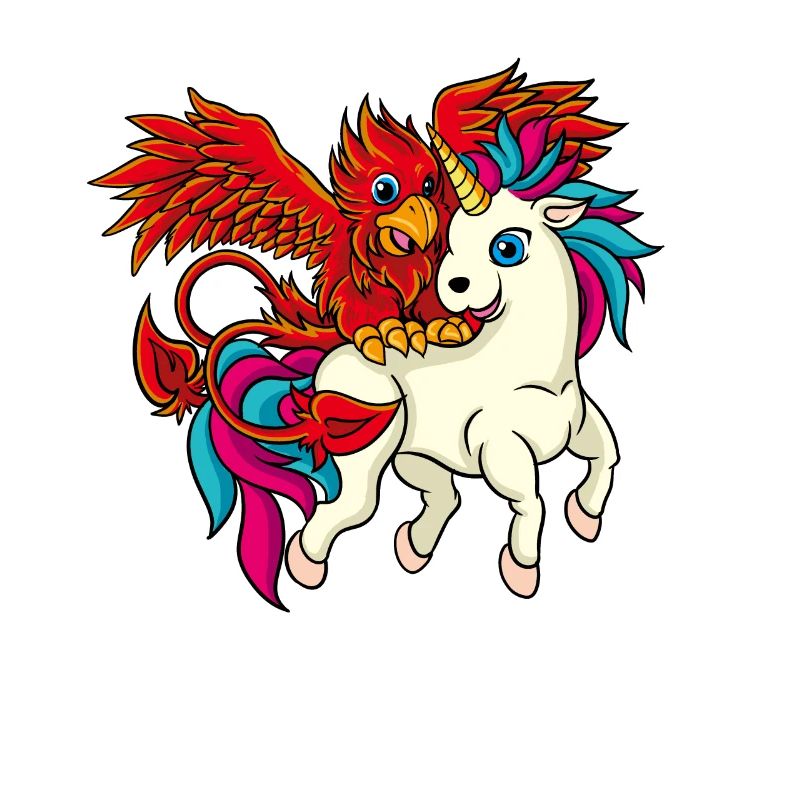 Beste Freunde - Einhorn und Phoenix