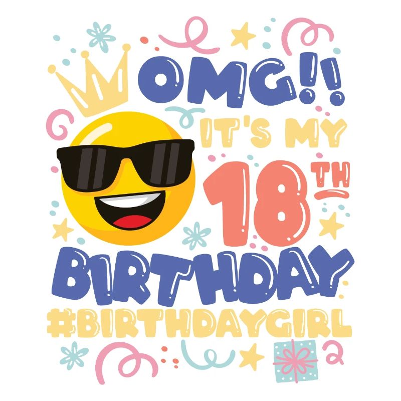 Omg! c’est mon émoticône de fille de 18e anniversaire