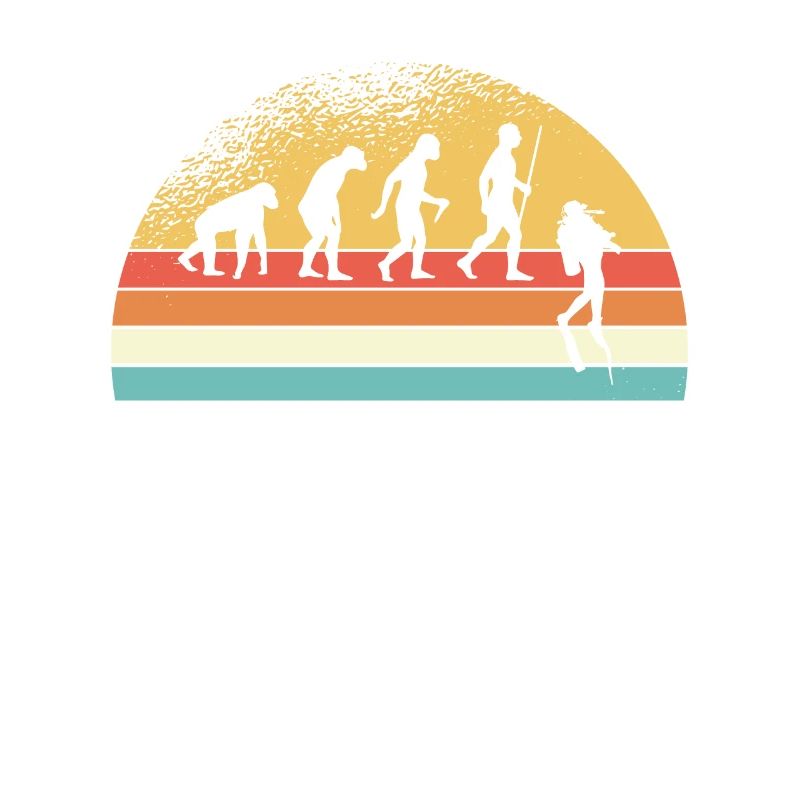 Evolution des Vintage-Tauchens Geschenkidee Meer