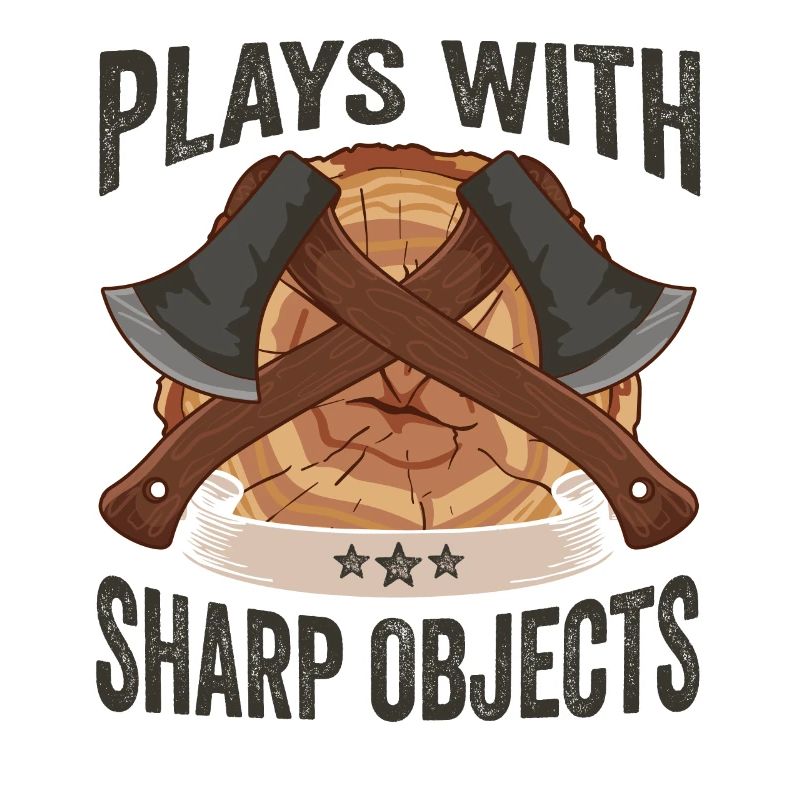 Logger Plays With Sharp Objects Axe Lumberjack