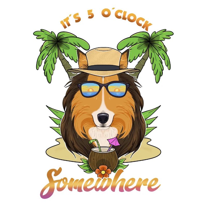 It Is 5 OClock Somewhere Drinking Collie