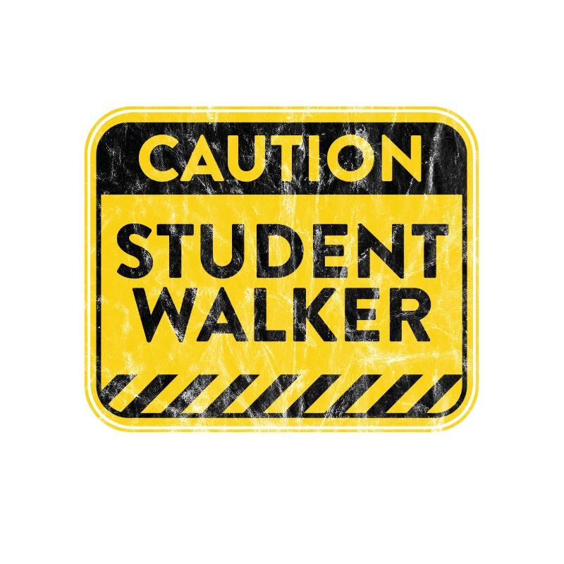 Student Walker Amputierter Bein Warnzeichen