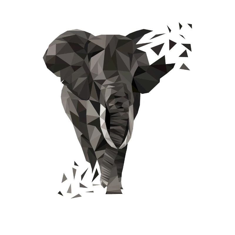 Elefanten-Geschenkidee - Low Poly Elefant