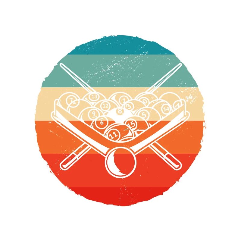 Retro Graphic Pool Billard Snooker Billard Cue 8-B