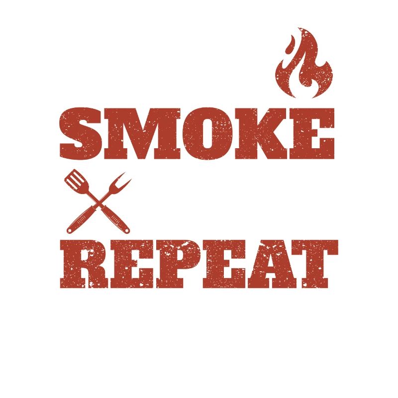Rub Smoke Eat Repeat BBQ Funny Chef Grilling