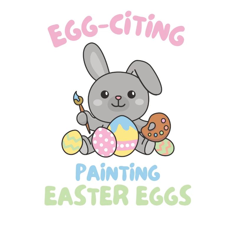 cute bunnies for Easter with Easter eggs bunny