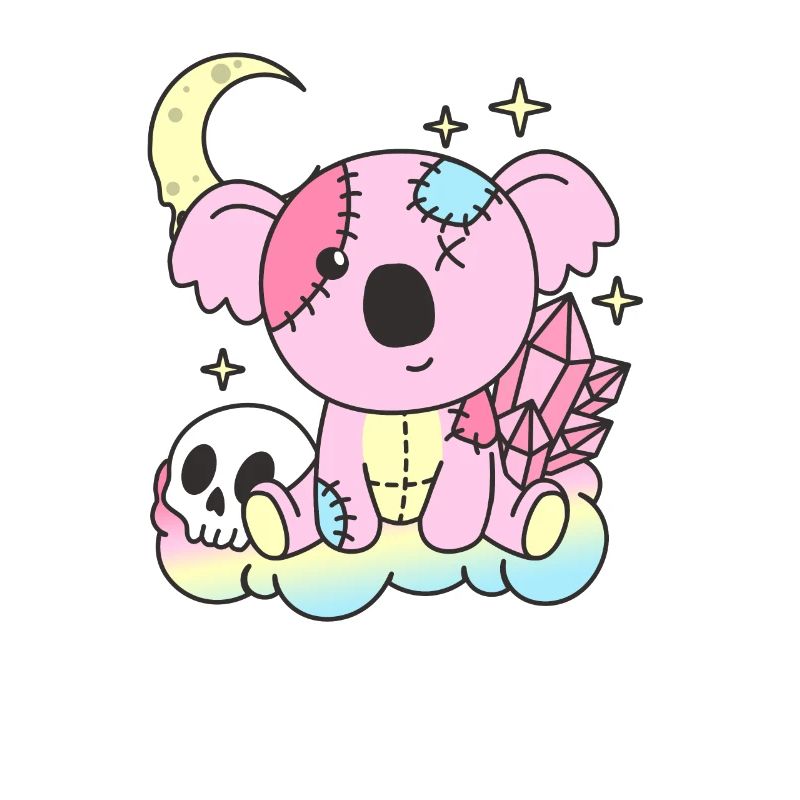 Kawaii Gothic Koala Pastel Gothic Goth