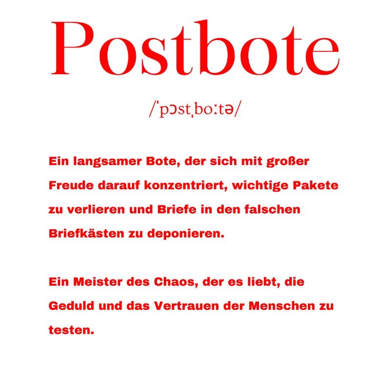 Postbote Definition