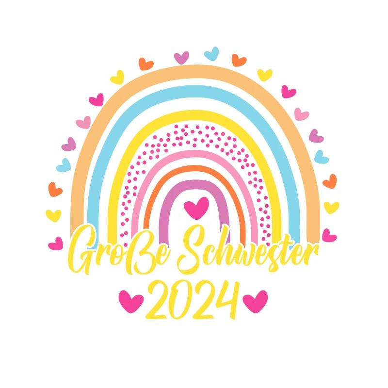 Große Schwester 2024 Boho Regenbogen Design