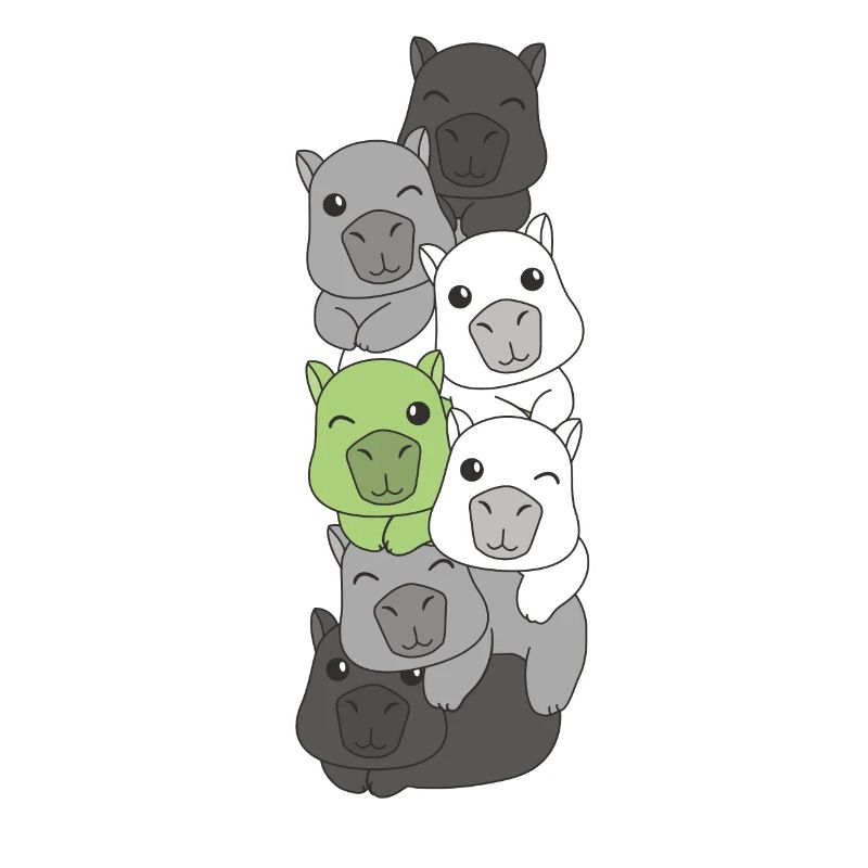Agender Flag Pride LGBTQ Mignon Capybara Stack