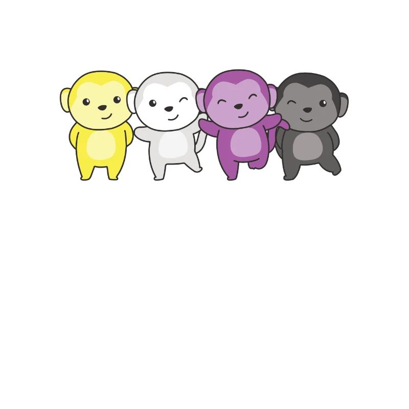Nonbinary Monkey Flag Pride LGBTQ Cute Monkey