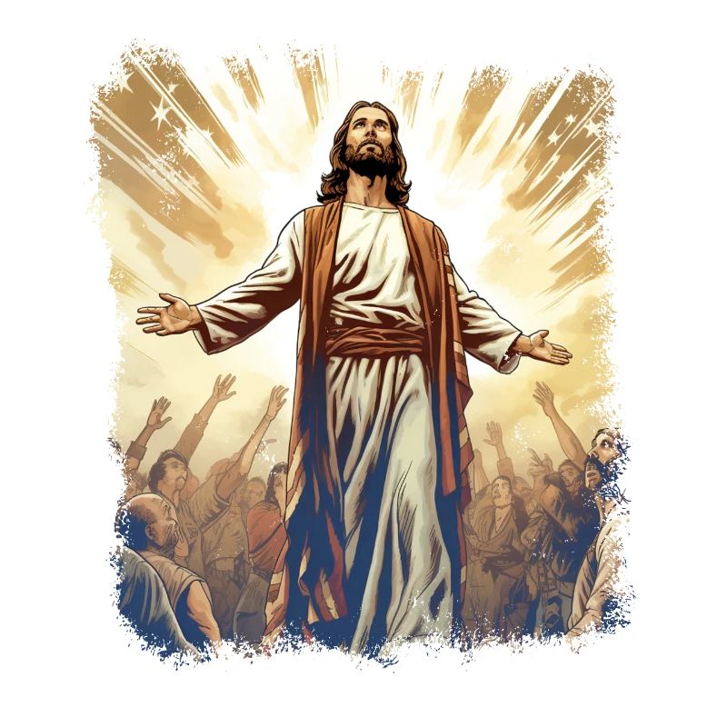 Jesus Erstrahlt Im Himmlischen Licht Der Hoffnung