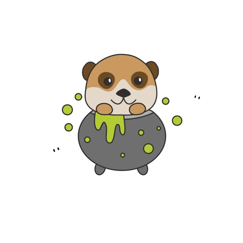 Suricate Joyeuse chauve-souris de chaudron d’Halloween