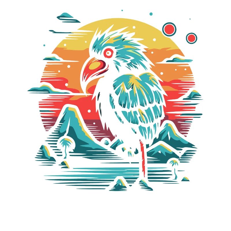 Un étrange oiseau sur une île