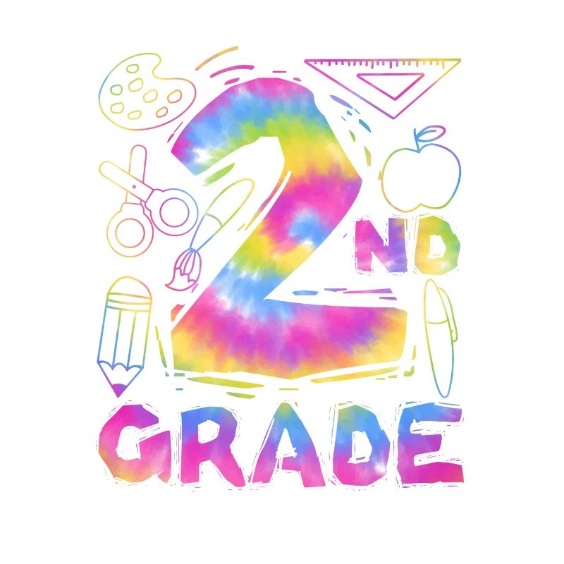 Tie Dye 2nd Grade Second Typography Team Student