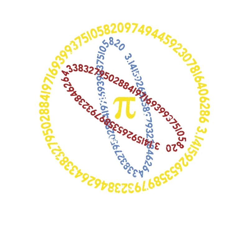 Math Lover, Pi Tag, Atom Symbol, Numbers 3.14