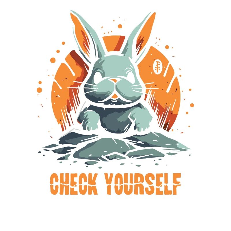 Check dich selbst: Ein cooler orangefarbener Hase