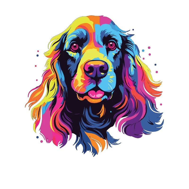 Wasserfarben Farbenfroher American Cocker Spaniel