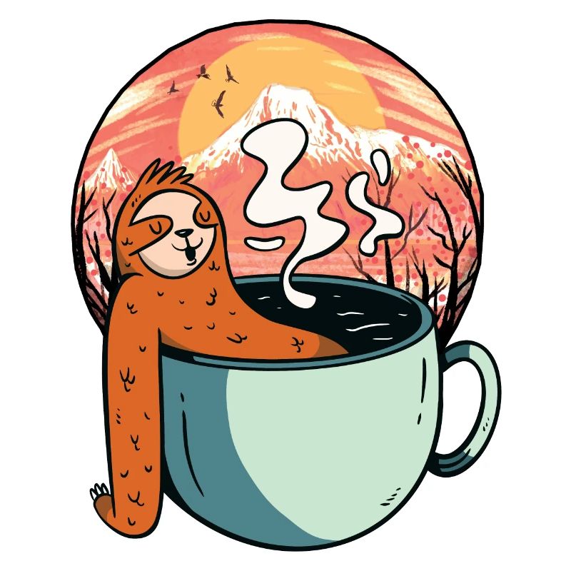 Sloth, Relaxation, Tea, Coffee, Break, Ready for Vacation