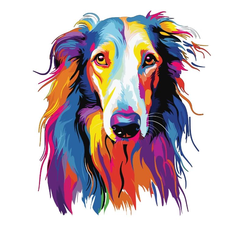 Acquerello colorato levriero russo