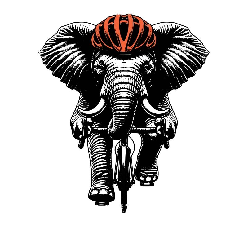 Radfahrender Elefant