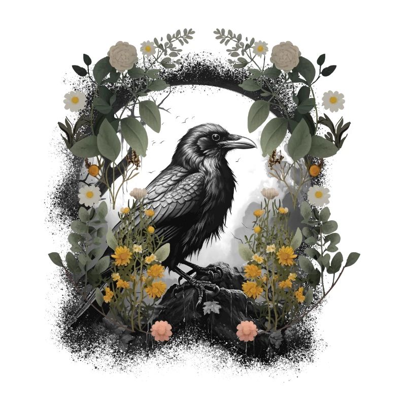 Raven, Nature, Flowers, Crow, Ravens, Crows, Dark Spring
