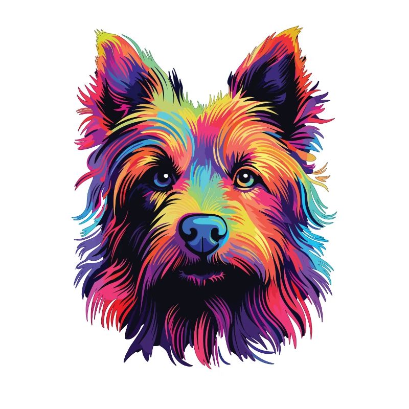 Aquarelle coloré Australian Terrier