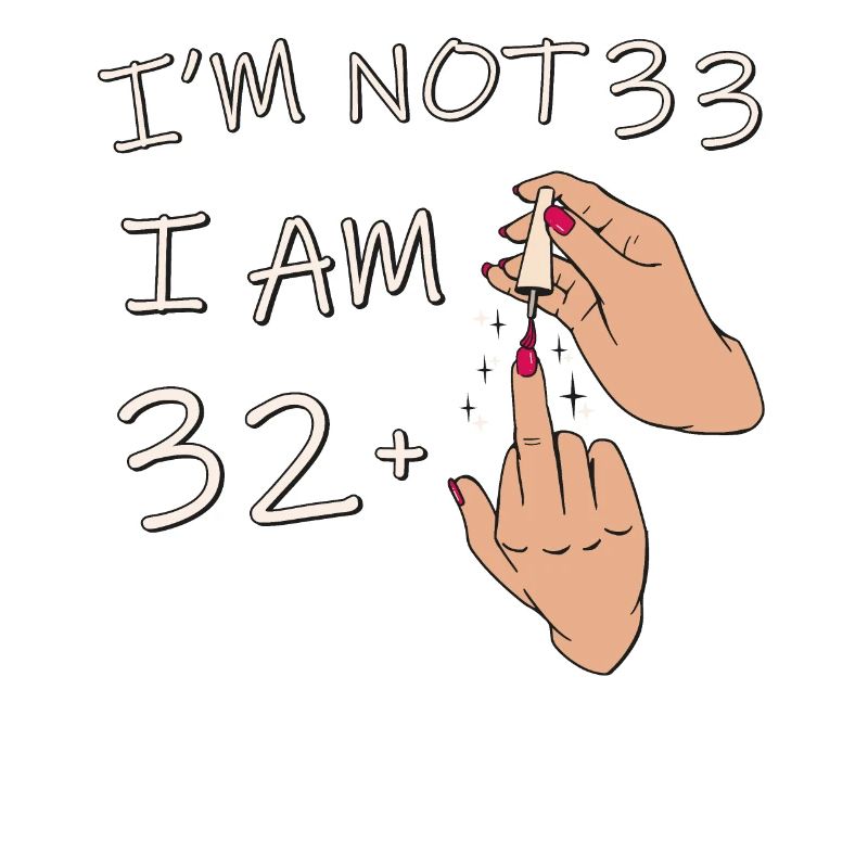 Ich bin nicht 33, ich bin 32 plus 1 Mittelfinger, 33.