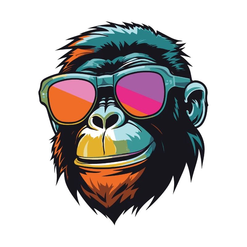 Affe Kopf Cool Monkey