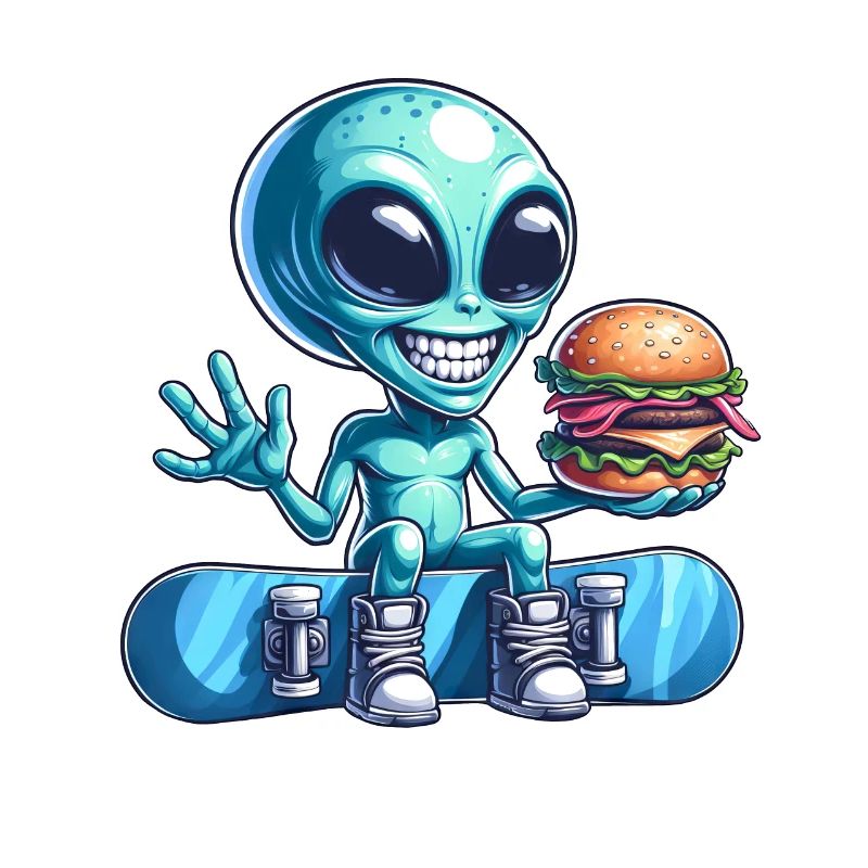 Alien Snowboarder Hamburger Restauration Rapide