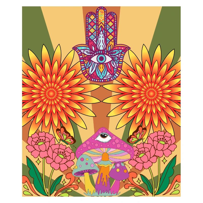 Conception de fleurs psychédéliques