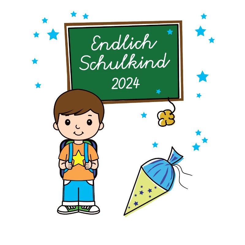 Endlich Schulkind Junge 2024 Einschulung Schule
