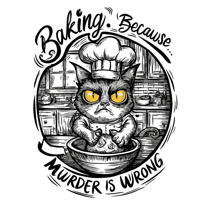 Funny Cat Baking Because Murder Is Wrong