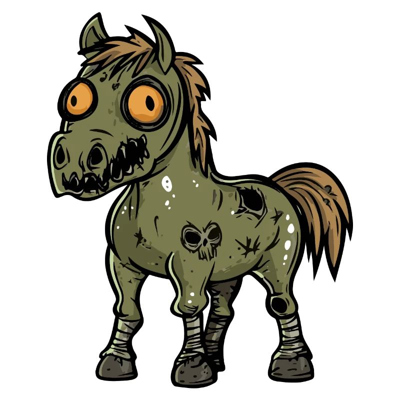 Pferd Halloween Comic Lustig