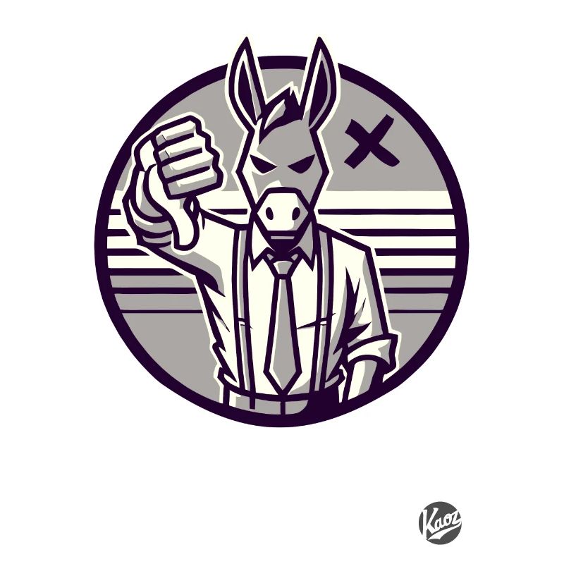 Thumbs down from the refusing donkey