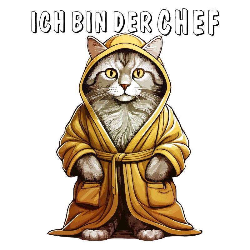 KATZE BADEMANTEL ICH BIN DER CHEF