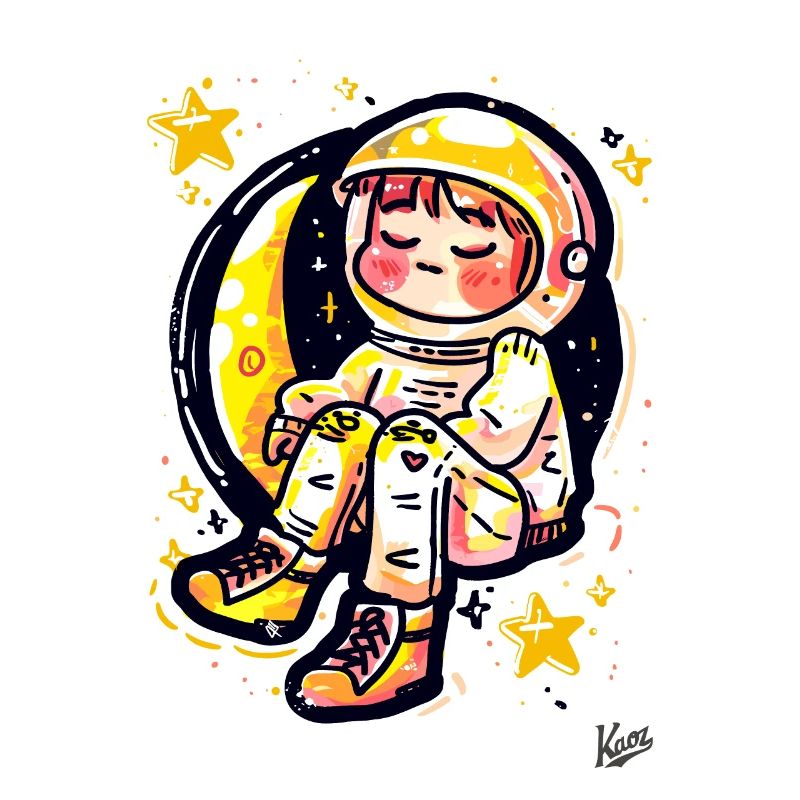 Astronaute détendu dans l’espace