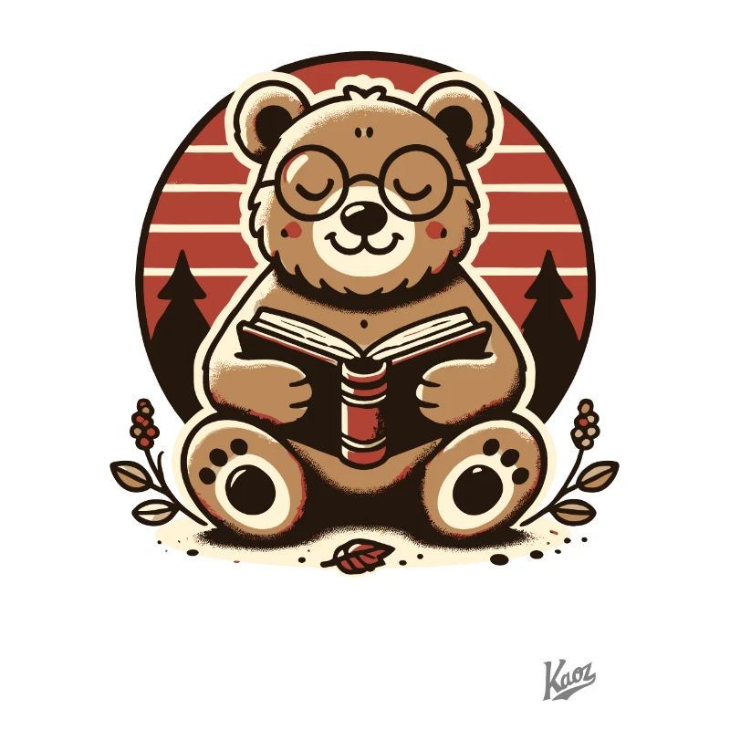 Schlauer Bär liest ein Buch